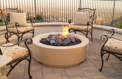 American Fyre Designs Louvre Round Fire Pit | 48" GFRC | NG & LP