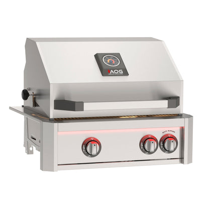 AOG L-Series 24" Built-In Gas Grill | Halogen Lights | 304 Stainless Steel | Made in USA