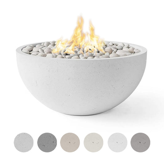 HPC Fire Dekko Serenade 32" Concrete Fire Bowl | Lightweight | 65K–140K BTU