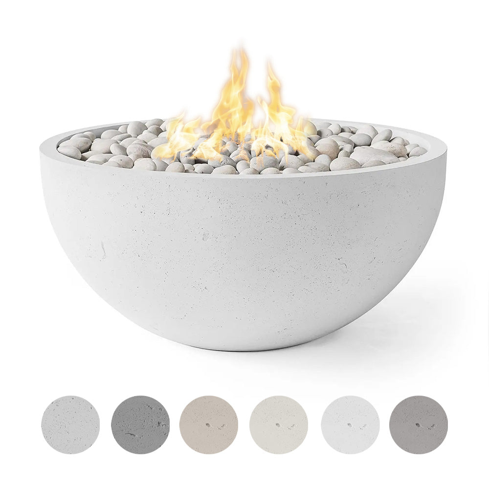 HPC Fire Dekko Serenade 40" Concrete Fire Bowl | Lightweight | 65K–140K BTU