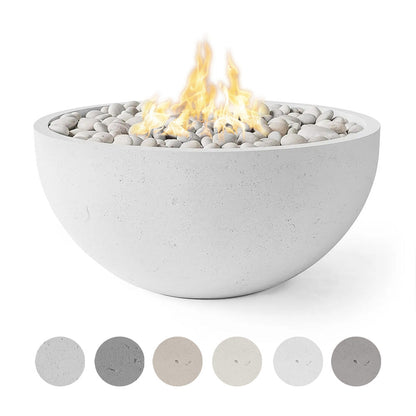 HPC Fire Dekko Serenade 40" Concrete Fire Bowl | Lightweight | 65K–140K BTU