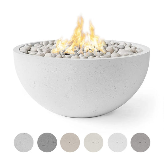 HPC Fire Dekko Serenade 40" Concrete Fire Bowl | Lightweight | 65K–140K BTU