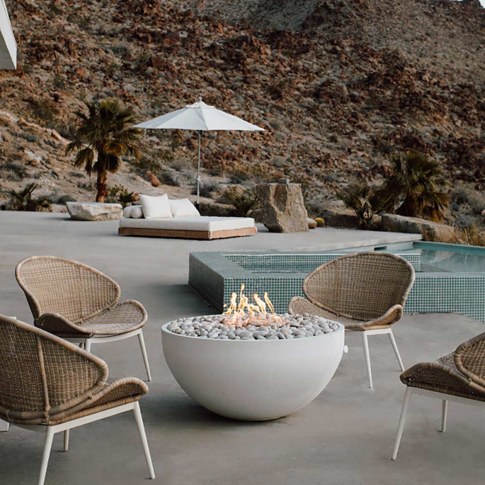 HPC Fire Dekko Serenade 40" Concrete Fire Bowl | Lightweight | 65K–140K BTU