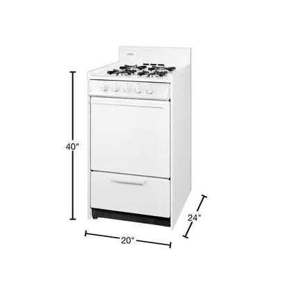 20 In. 2.5 Cu. Ft. Gas Range in White