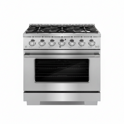 36 In. Vista Coll 5.4 Cu Ft 6 Burner Gas Range, Convection, Stainless Steel