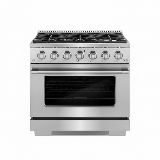 36 In. Vista Coll 5.4 Cu Ft 6 Burner Gas Range, Convection, Stainless Steel