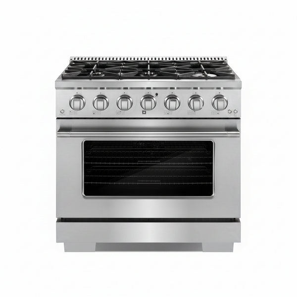 36 In. Vista Coll 5.4 Cu Ft 6 Burner Gas Range, Convection, Stainless Steel