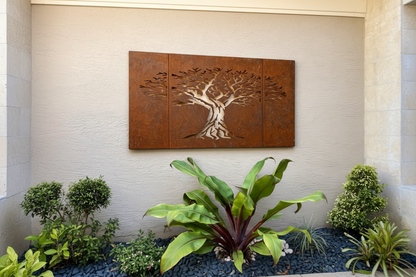 Laser-Cut Tree of Life Corten Steel Panel Set - FREE SHIPPING